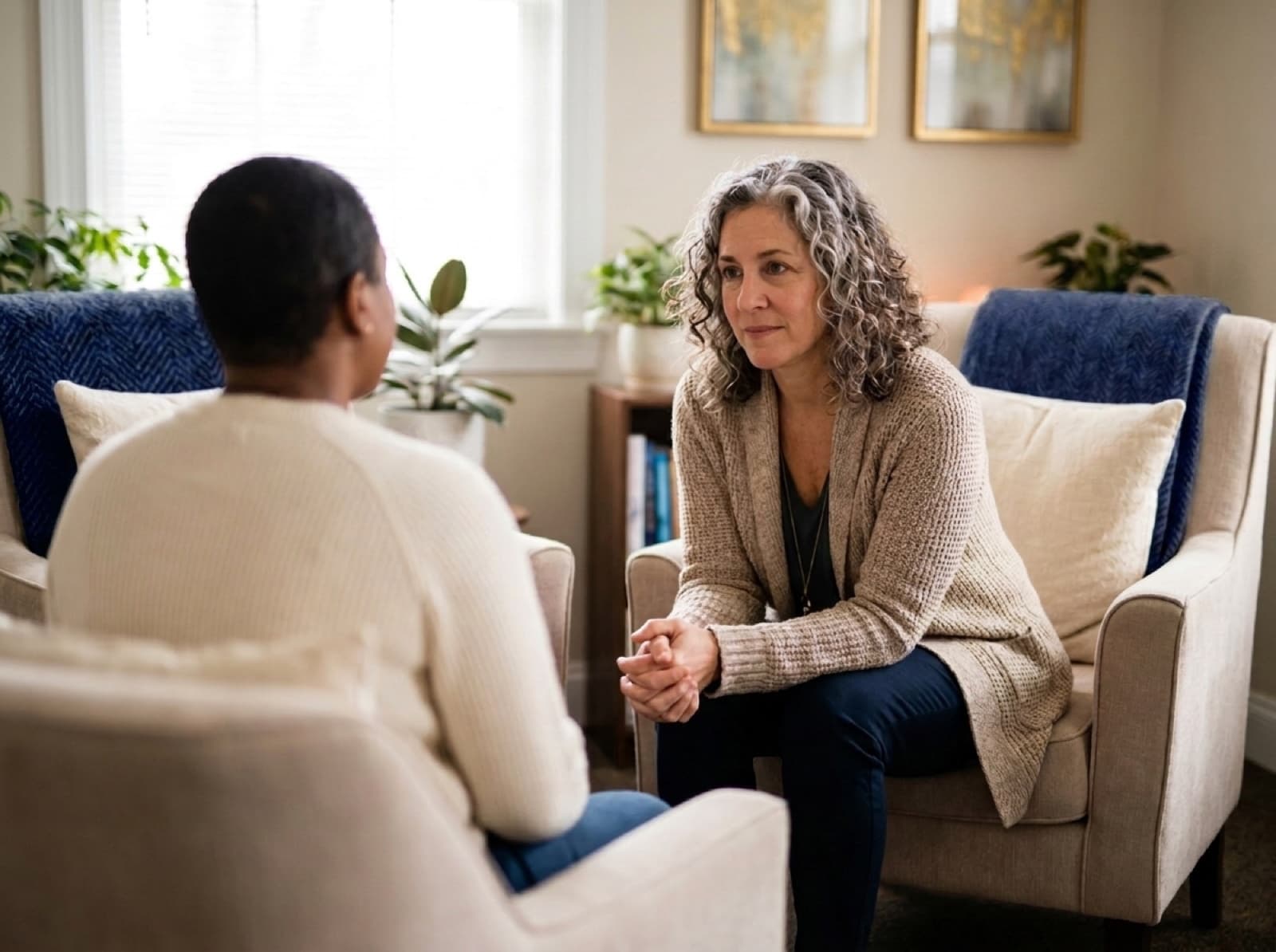 A private one-on-one counseling room